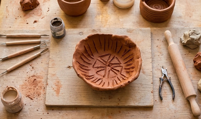 Atelier poterie à la Grande Saline de Salins-les-Bains.